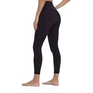 HeyNuts Women's Yoga Pants Black Essential 7/8 25" Inseam Athleisure XL 14